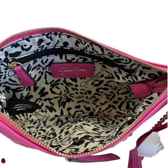 Jessica Simpson Patsy Clutch Crossbody Bag in Pink with Gold Studs, New with Tag - Picture 9 of 12
